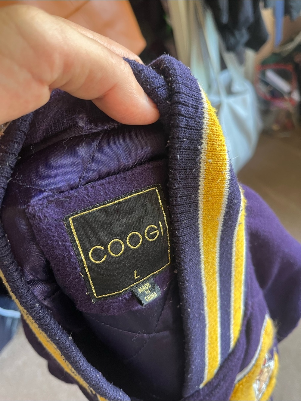 VTG 00’s / Y2K COOGI Purple & Gold Varsity Jacket - Picture 8 of 8